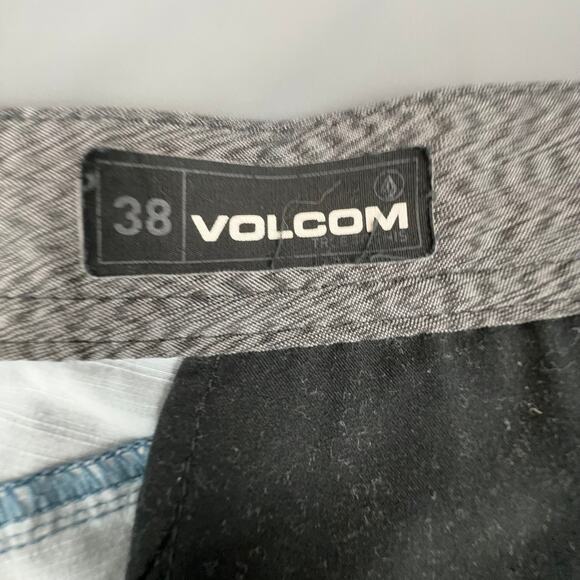 Volcom Surf & Turf Hybrid Shorts 38 Blue Striped 4-Way Stretch Chino Look - Picture 4 of 5